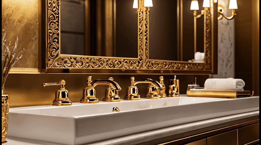 Our gold bathroom accessories collection features radiant faucets, elegant towel rings, and sophisticated mirrors, designed to transform your bathroom into a luxurious oasis.