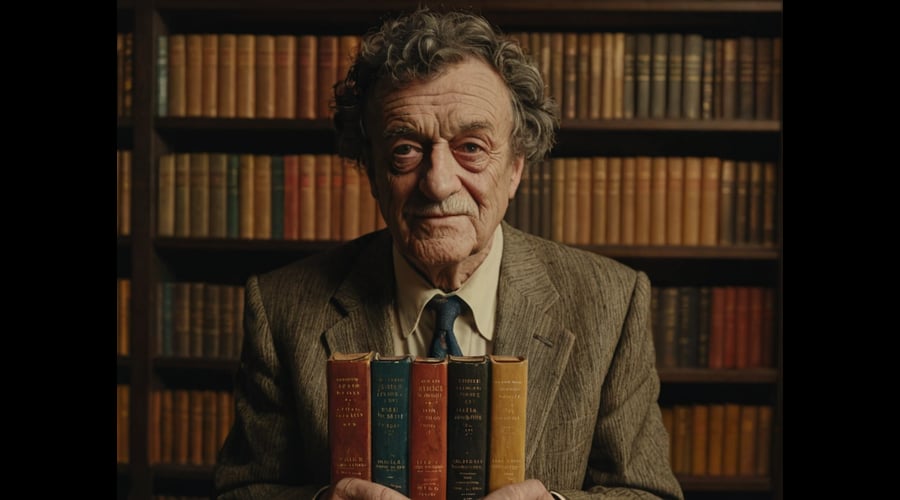 A curated selection of Kurt Vonnegut's most influential novels, showcasing his distinctive wit and insightful commentary on modern society.