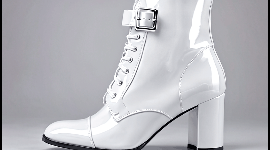 Our patented white leather boots combine sleek design with lasting quality.