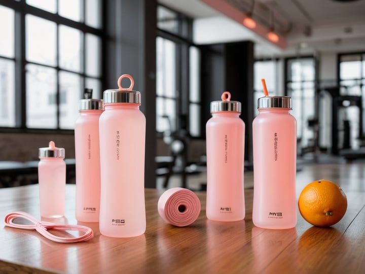 Pink Water Bottles with Straws-5