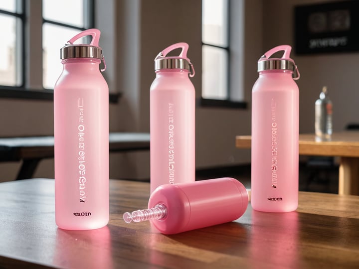 Pink Water Bottles with Straws-6