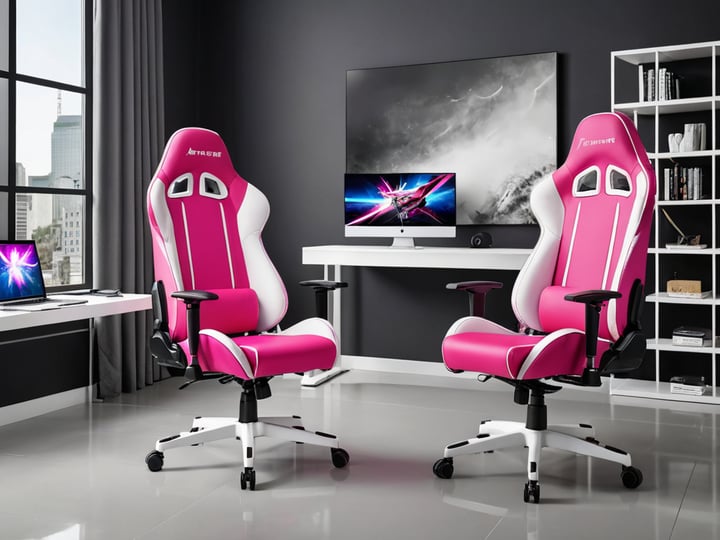 Pink and White Gaming Chairs-3