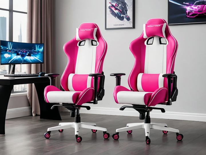 Pink and White Gaming Chairs-4