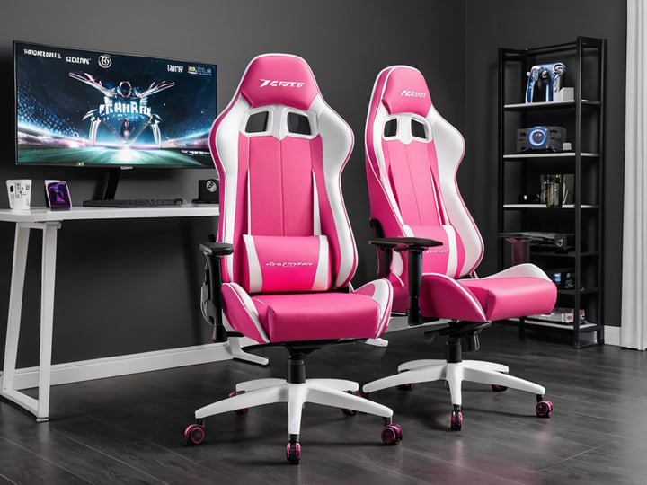 Pink and White Gaming Chairs-6