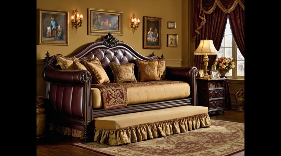 Our queen daybed with trundle offers a stylish solution for small spaces, featuring a comfortable sleeping surface that transforms into extra guest storage.