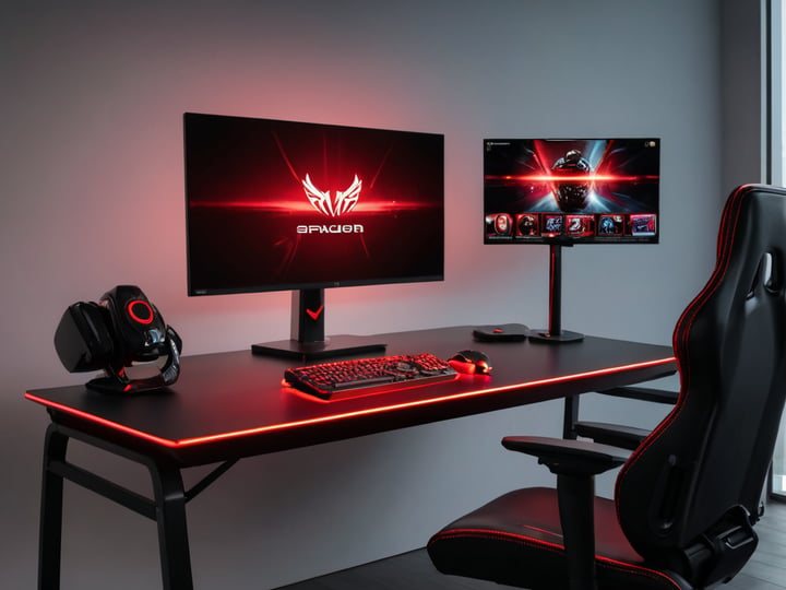 Red Gaming Desks-3