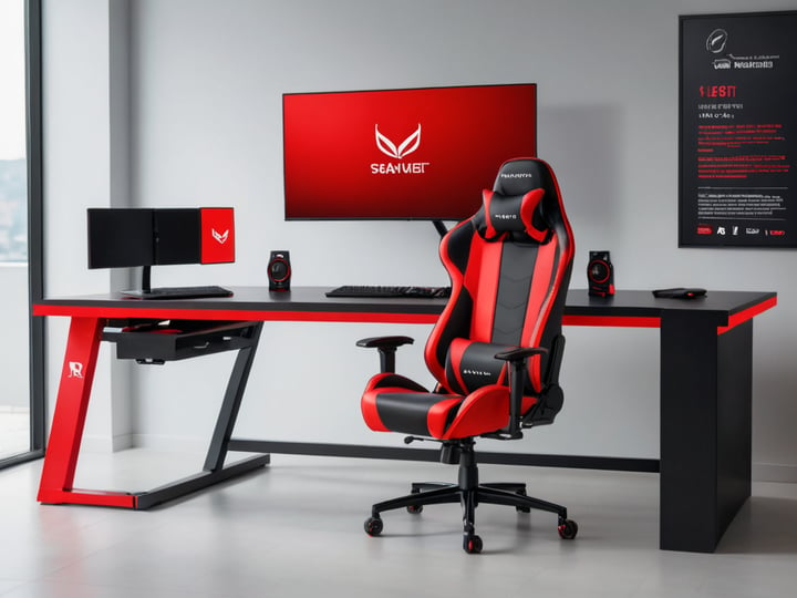 Red Gaming Desks-6