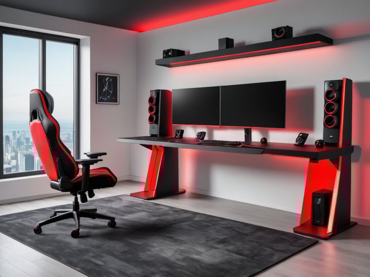 Red and Black Gaming Desks-2