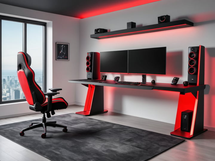 Red and Black Gaming Desks-2