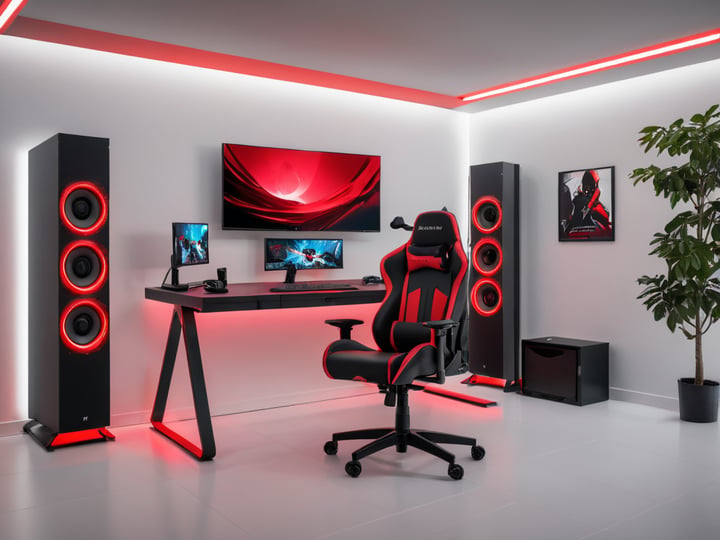 Red and Black Gaming Desks-3