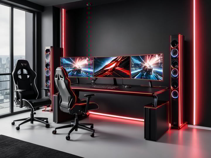 Red and Black Gaming Desks-5