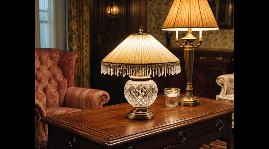 Our vintage crystal lamp collection features heirloom-quality fixtures with faceted glass stems and ornate metal bases.