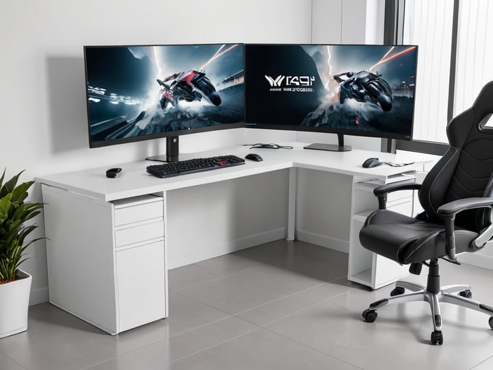 White Corner Gaming Desks-4