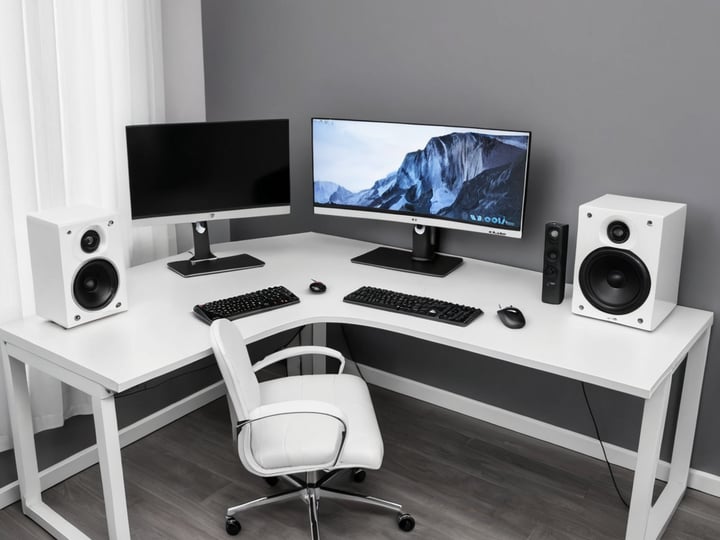 White Corner Gaming Desks-5