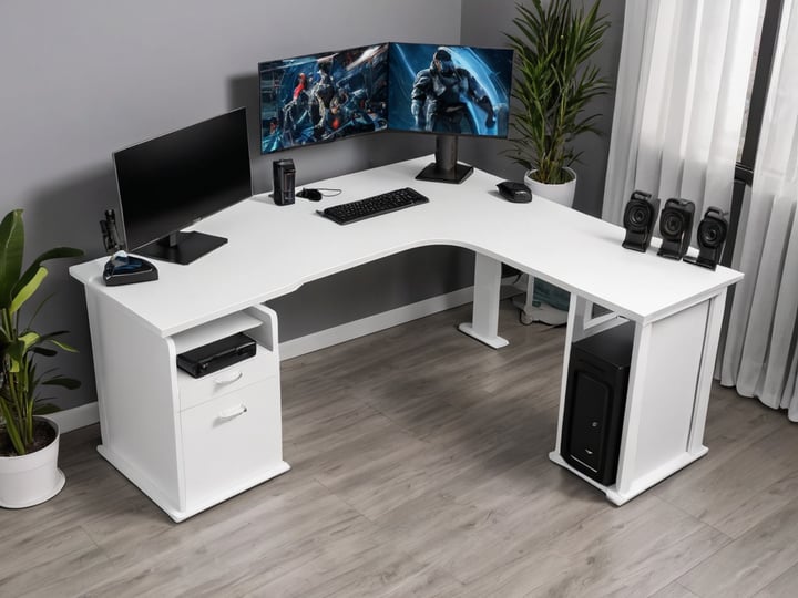 White L Shaped Gaming Desks-2