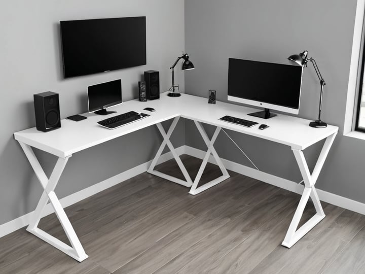 White L Shaped Gaming Desks-3