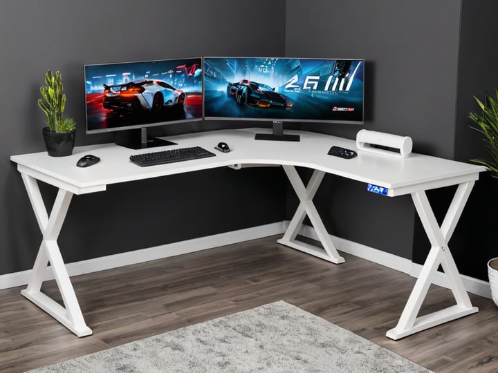 White L Shaped Gaming Desks-5