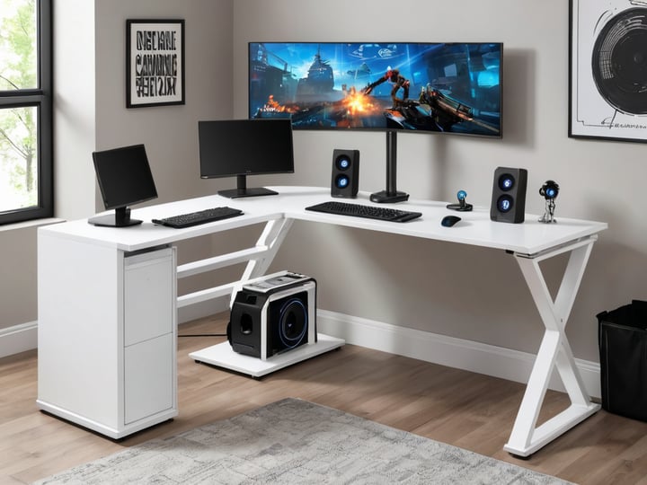 White L Shaped Gaming Desks-6