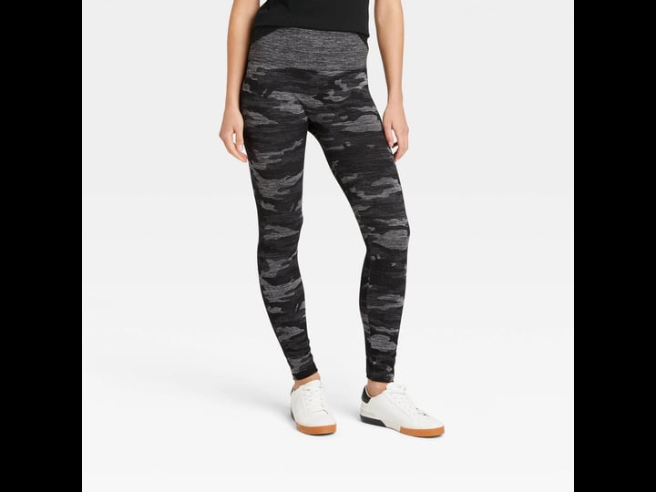 a-new-day-womens-size-large-xl-high-waisted-seamless-leggings-black-gray-camo-1