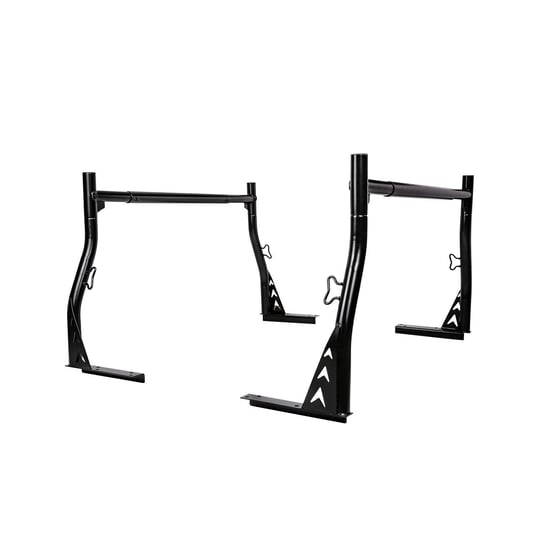 aa-racks-model-x33-800ibs-low-profile-steel-utility-pick-up-truck-ladder-rack-two-bar-set-matte-blac-1