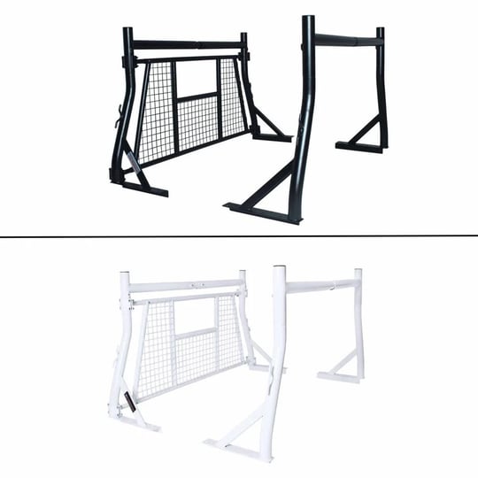 aa-racks-model-x35-w-800-lb-capactiy-extendable-pick-up-truck-rack-with-protective-screen-set-black-1
