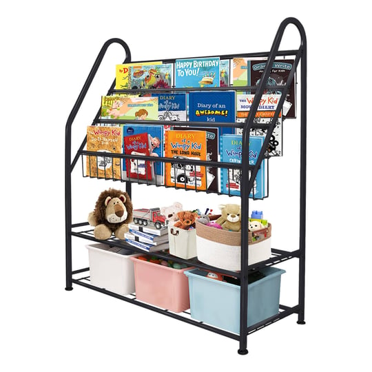 aboxoo-metal-kids-black-bookshelf-largefreestanding-for-children-room-32-in-toy-organizer-large-stab-1