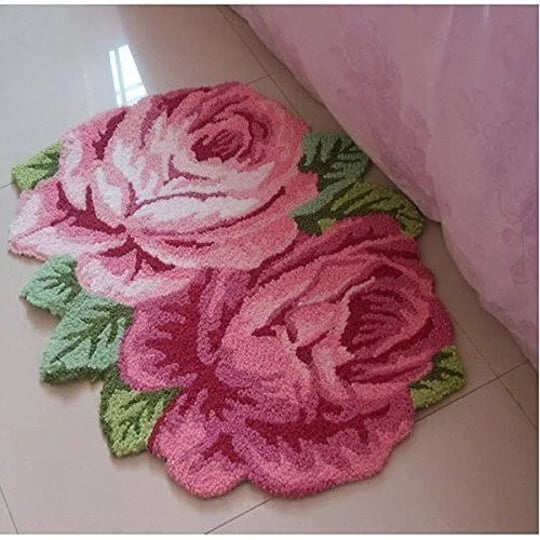 abreeze-rose-rug-rose-carpet-pink-plush-bath-mat-door-mat-nonslip-bathroom-rug-flower-rug-kitchen-ar-1