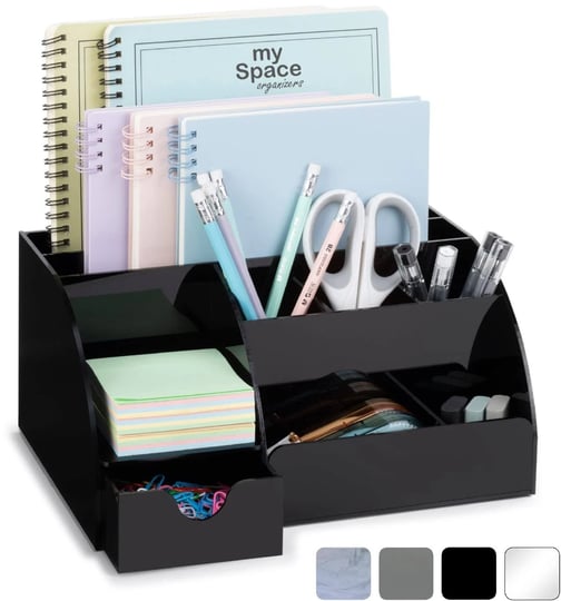acrylic-office-desk-organizer-with-drawer-black-9-compartments-all-in-one-office-supplies-and-cool-d-1