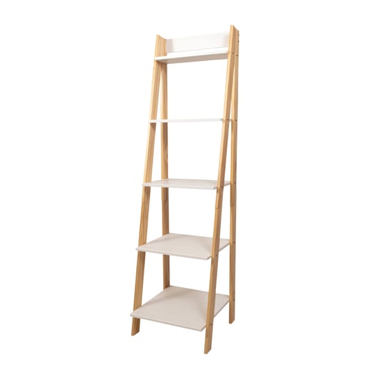 adeptus-solid-wood-split-5-shelf-ladder-with-natural-legs-white-shelves-1