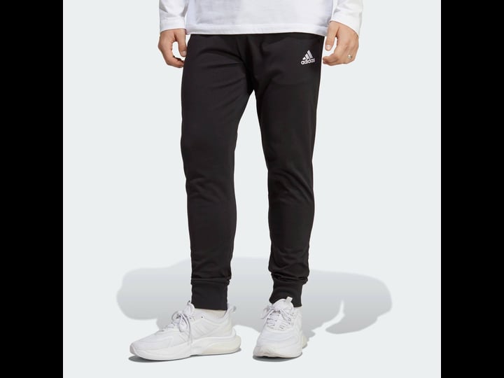 adidas-mens-essentials-single-jersey-tapered-cuff-pants-black-m-1