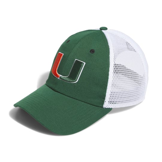 adidas-mens-miami-hurricanes-green-slouch-adjustable-trucker-hat-1