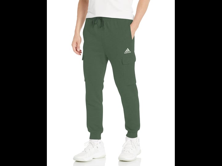 adidas-mens-tapered-fit-fleece-cargo-joggers-green-size-medium-1