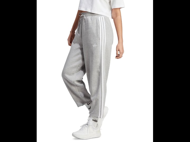 adidas-womens-3-stripes-open-hem-fleece-joggers-medium-grey-heather-white-1
