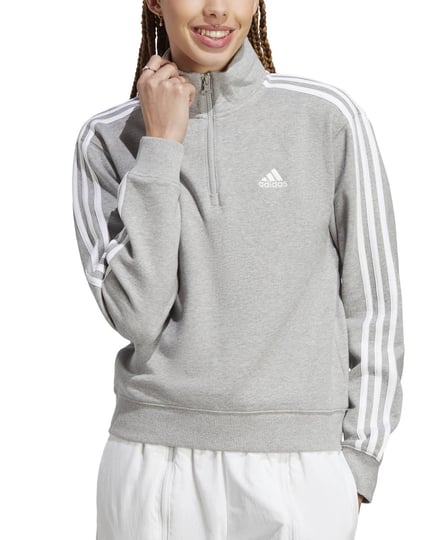 adidas-womens-essentials-3-stripes-quarter-zip-sweatshirt-medium-grey-heather-white-s-1