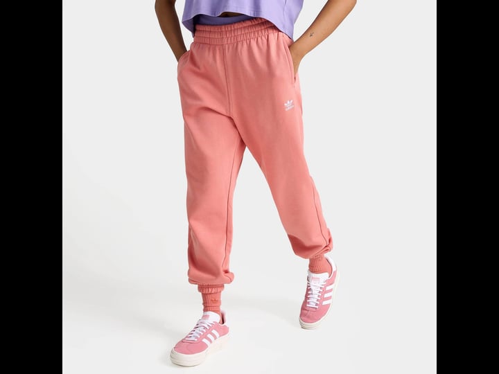 adidas-womens-originals-essentials-fleece-joggers-in-pink-wonder-clay-size-medium-cotton-polyester-f-1