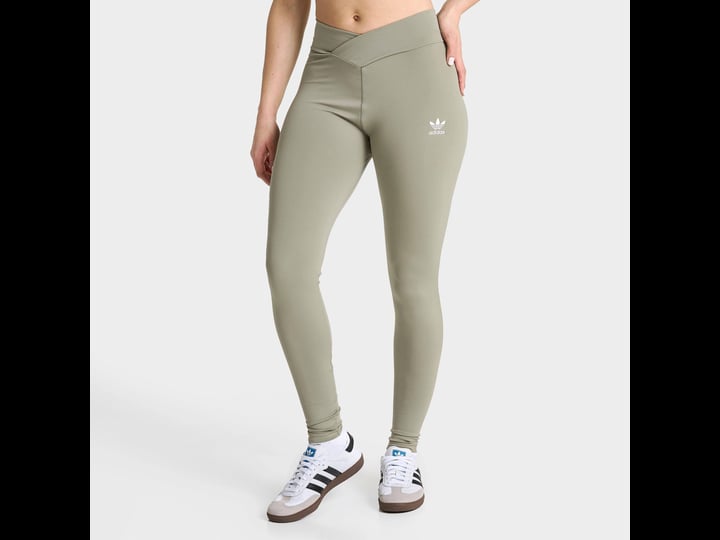 adidas-womens-originals-high-waisted-leggings-in-green-silver-pebble-size-medium-polyester-1