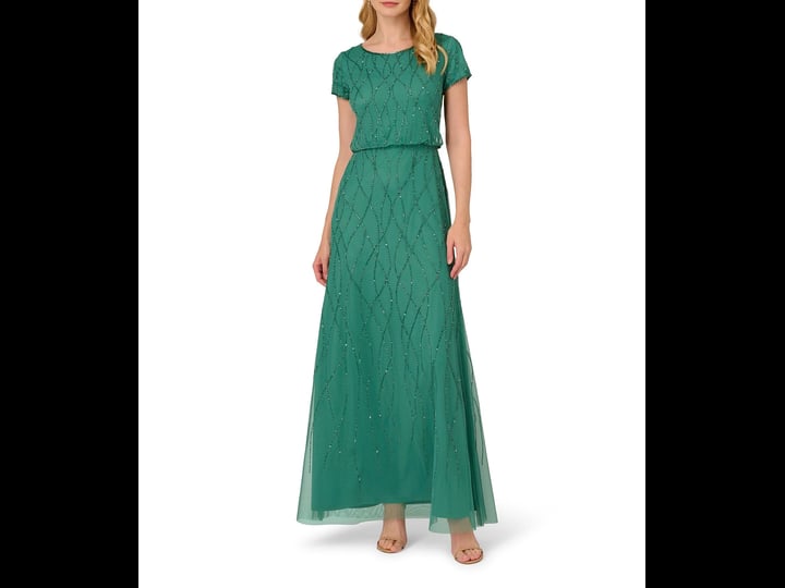 adrianna-papell-beaded-crew-neck-short-sleeve-blouson-gown-1