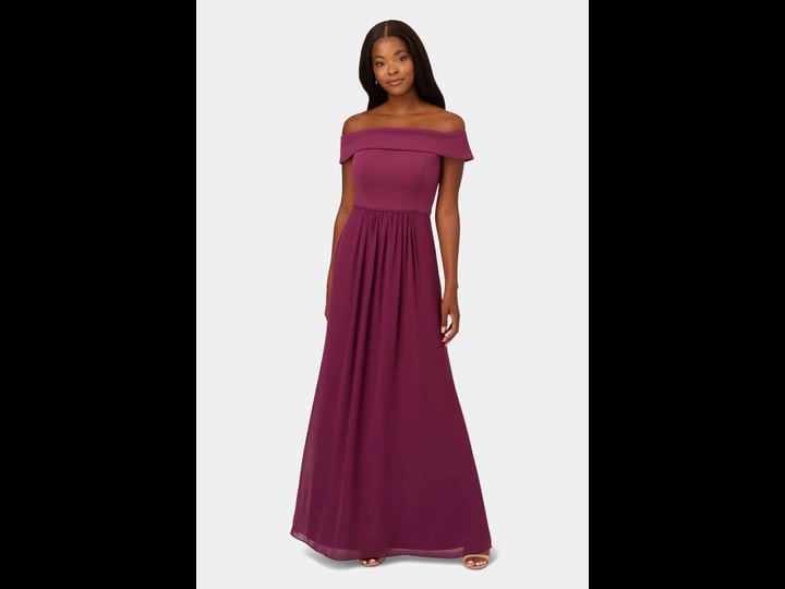 adrianna-papell-off-the-shoulder-chiffon-gown-bright-magenta-size-3