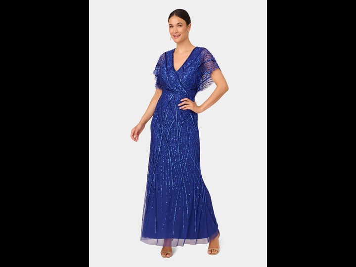adrianna-papell-petite-size-short-dolman-sleeve-v-neck-beaded-mesh-gown-womens-8p-ultra-blue-1