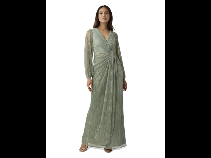 adrianna-papell-plus-size-metallic-crinkled-mesh-draped-long-gown-green-slate-size-21