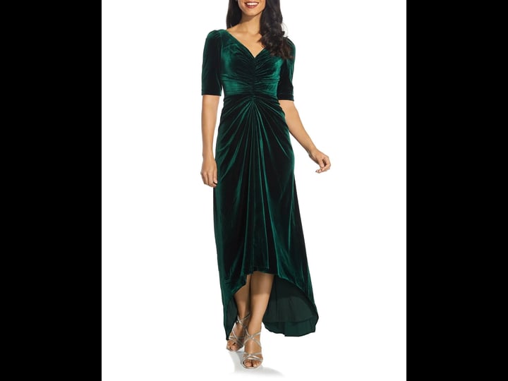 adrianna-papell-plus-size-v-neck-short-sleeve-high-low-hem-ruched-velvet-gown-womens-24w-emerald-1