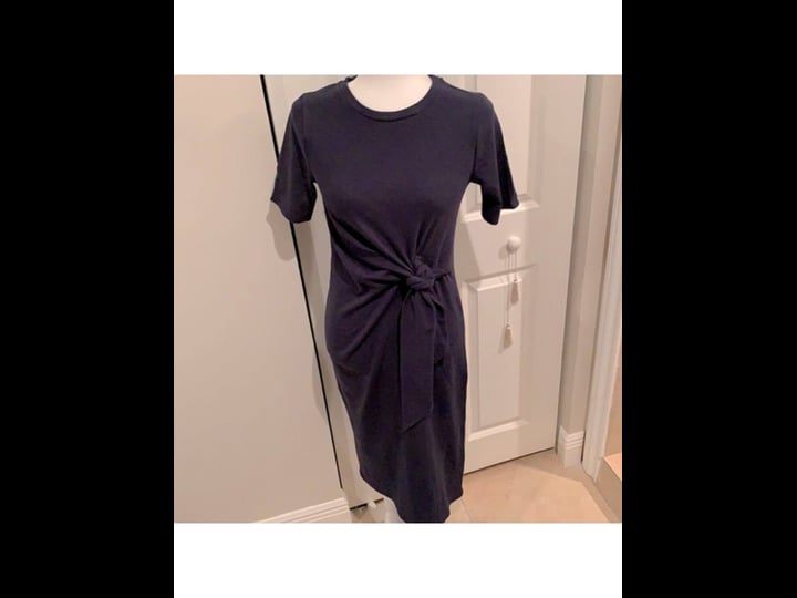 adyson-parker-womens-navy-elbow-sleeve-crew-neck-midi-wear-to-work-shift-dress-m-womens-size-medium--1