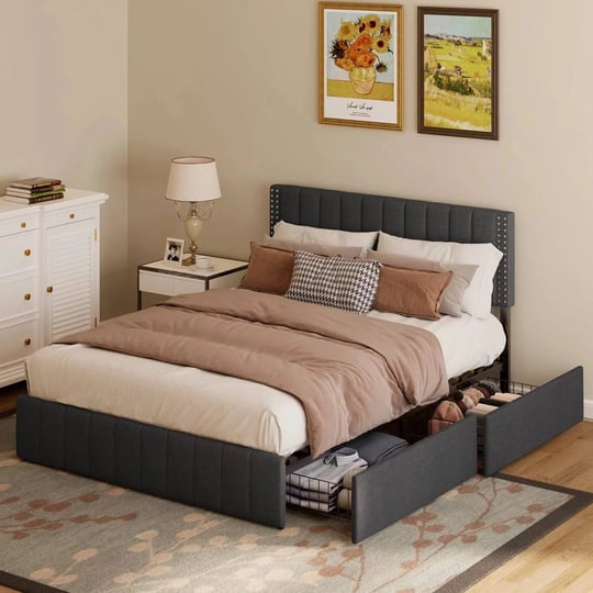 aiho-bed-frame-queen-with-4-storage-drawers-for-bedroom-dark-grey-1