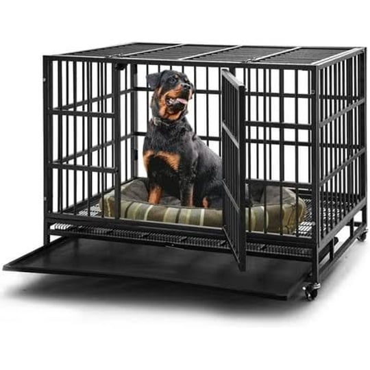 aixvx-48-inch-heavy-duty-indestructible-dog-crate-steel-escape-proof-indoor-double-door-high-anxiety-1