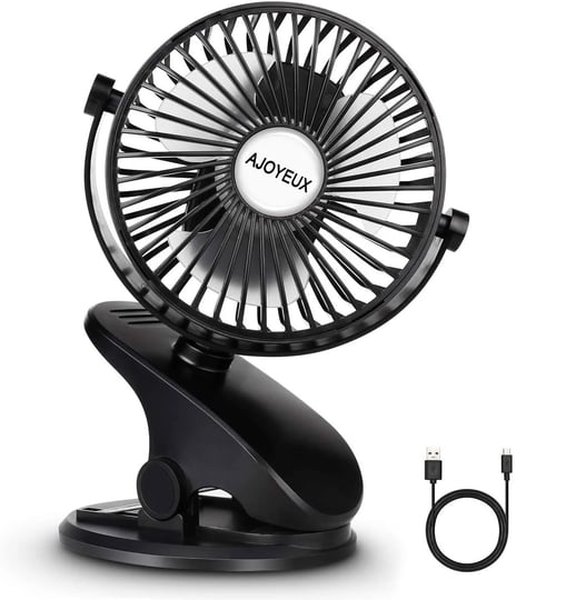 ajoyeux-battery-operated-clip-on-fan-for-baby-stroller-car-seat-personal-camping-black-1