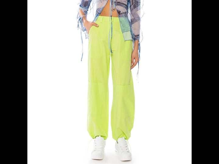 akira-pants-jumpsuits-new-large-akira-lime-green-cargo-wide-leg-pants-parachute-cotton-windbreaker-c-1