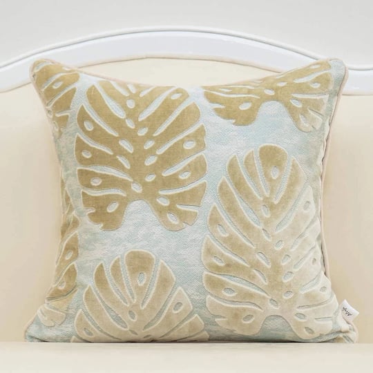 alerfa-20-x-20-inch-square-leaf-pillow-embroidery-cut-velvet-cushion-case-luxury-modern-lumbar-throw-1