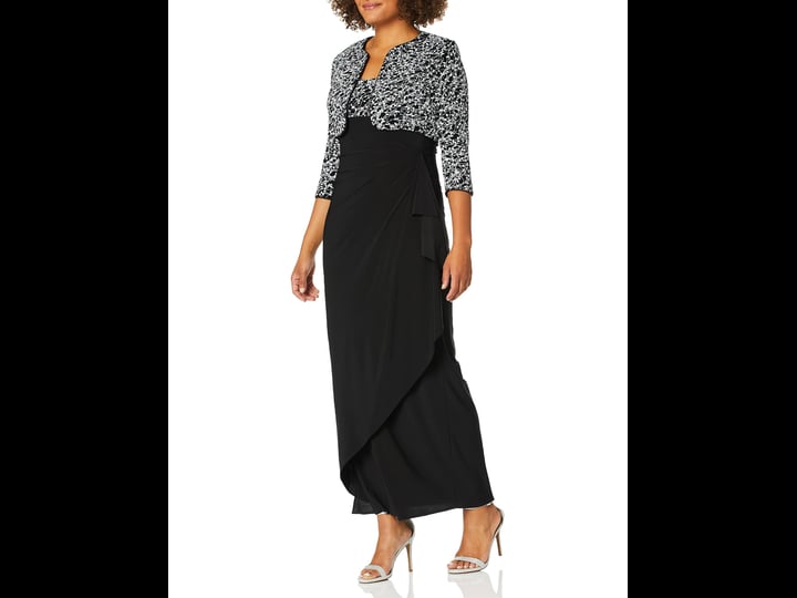 alex-evenings-petite-long-empire-waist-bolero-jacket-dress-with-side-ruched-skirt-black-white-14p-1