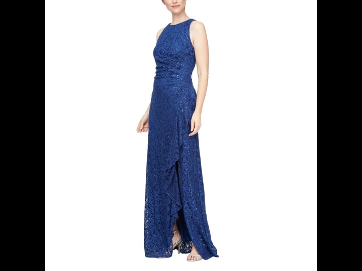 alex-evenings-petite-size-jewel-neck-sleeveless-front-slit-cascade-ruffle-sequin-stretch-gown-6p-1