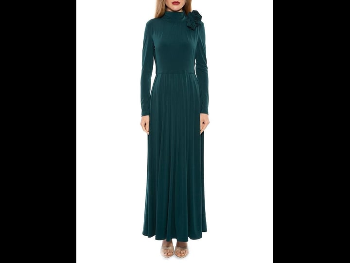 alexia-admor-womens-angelina-rosette-fit-flare-maxi-dress-emerald-size-xs-1